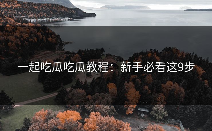 一起吃瓜吃瓜教程：新手必看这9步