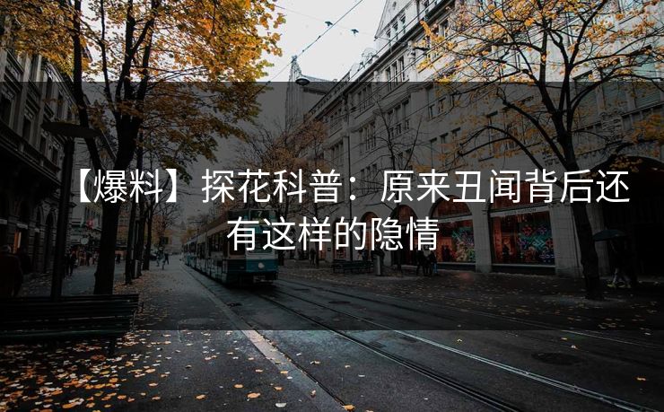 【爆料】探花科普：原来丑闻背后还有这样的隐情