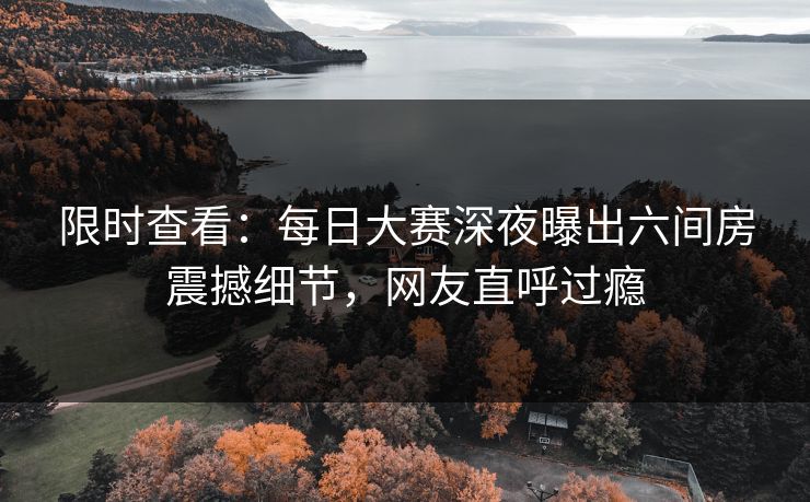 限时查看：每日大赛深夜曝出六间房震撼细节，网友直呼过瘾