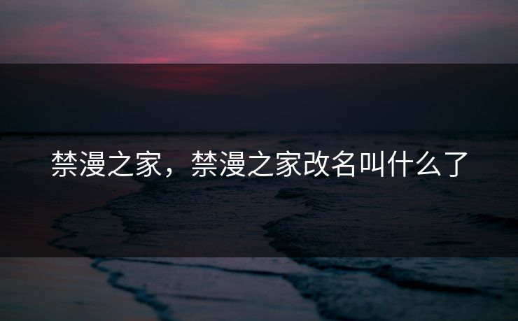 禁漫之家，禁漫之家改名叫什么了